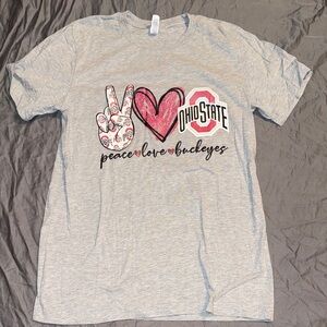Gray Peace Love Ohio State Buckeyes